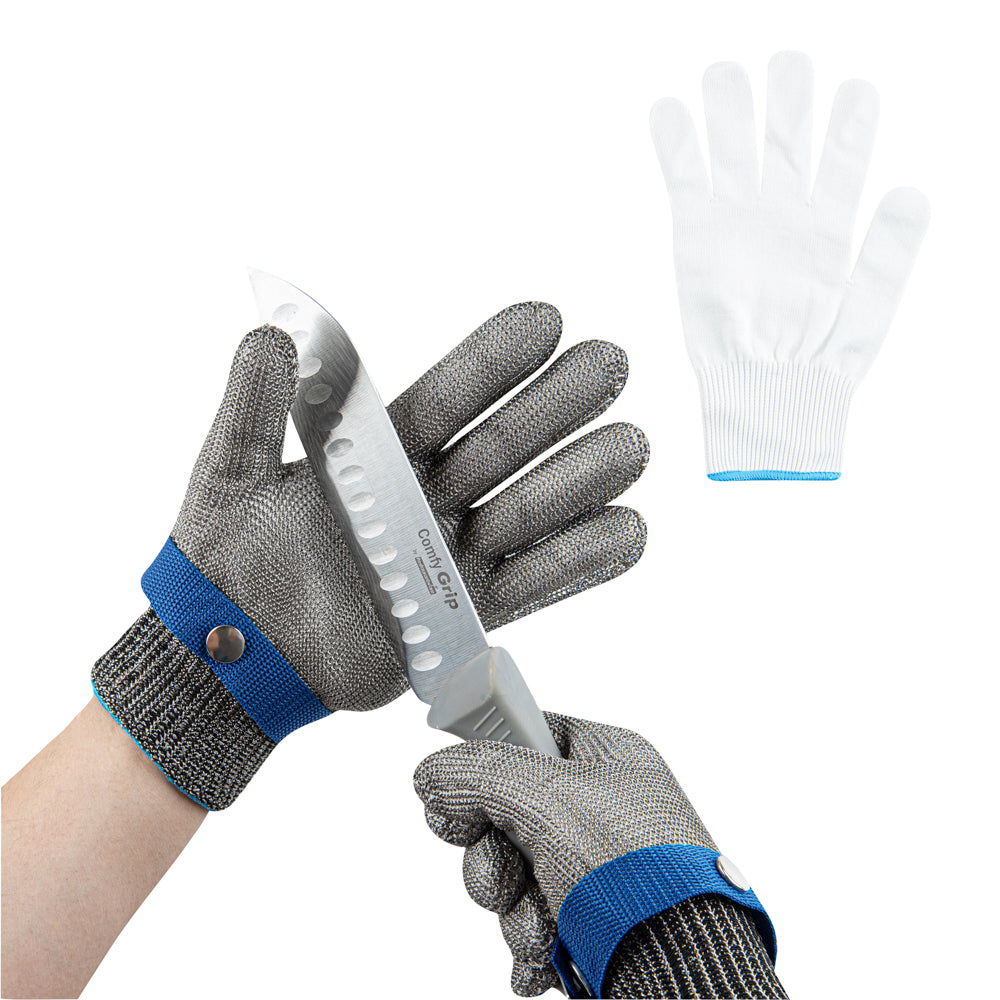 Life Protector Fiber / Stainless Steel Mesh Large Cut-Resistant Glove - Level 9, Food Safe - 9 3/4" x 4 1/4" - 1 count box