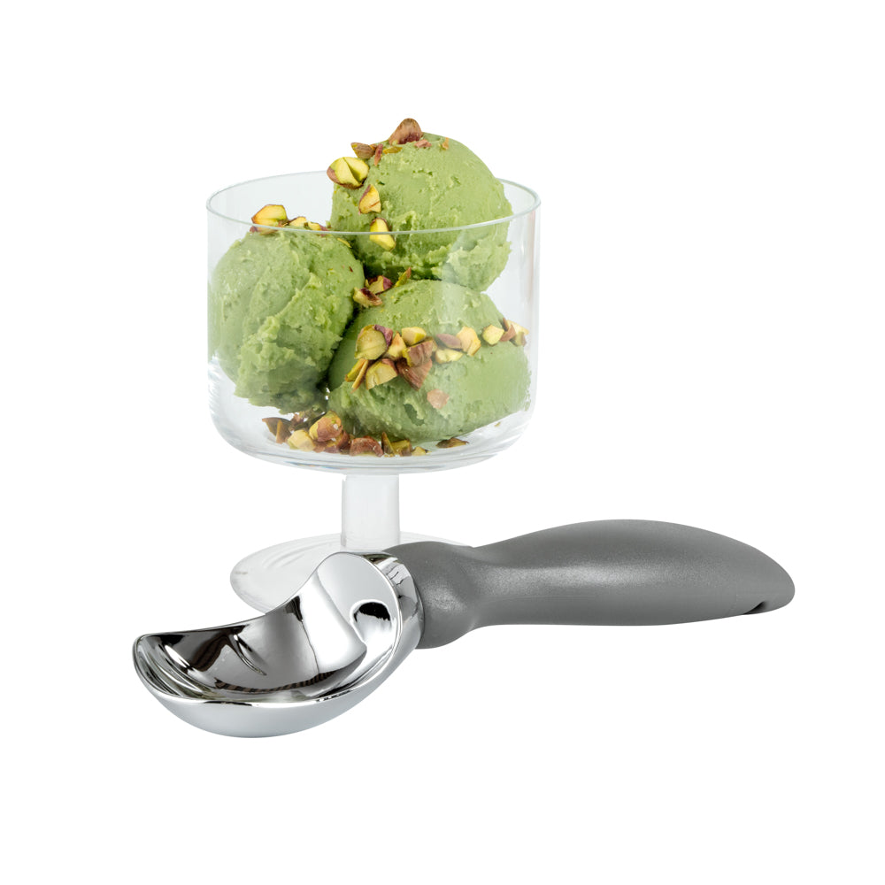 Comfy Grip Gray Metal Ice Cream Scoop - 7 3/4" x 2" x 1 3/4" - 1 count box