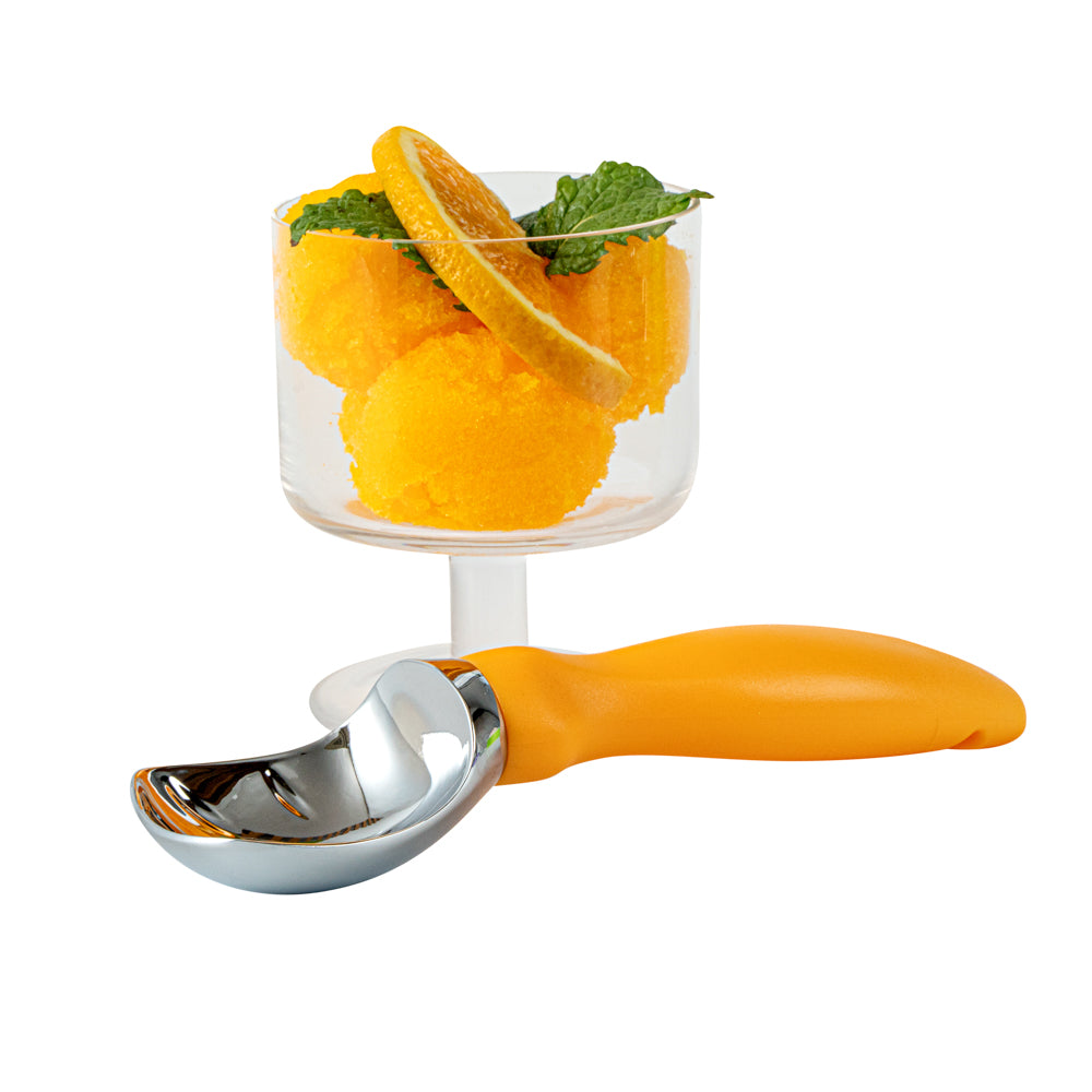 Comfy Grip Tangerine Orange Metal Ice Cream Scoop - 7 3/4" x 2" x 1 3/4" - 1 count box