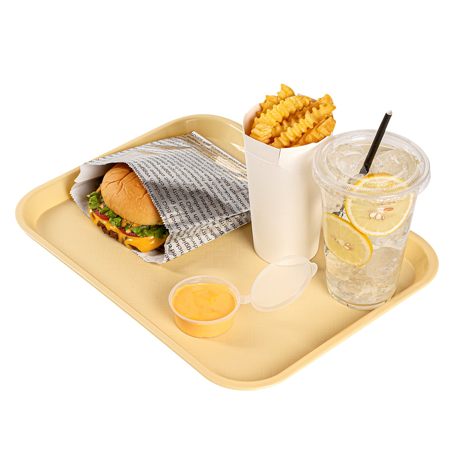 RW Base Rectangle Beige Plastic Fast Food Tray - 10" x 14" - 50 count box