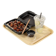 RW Base Rectangle Beige Plastic Fast Food Tray - 12