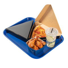 RW Base Rectangle Blue Plastic Fast Food Tray - 14