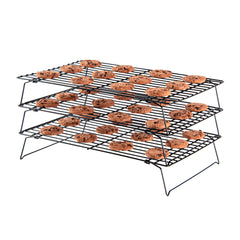 Met Lux Black Iron Stackable Cooling Rack Set - 3 Tier - 15 3/4