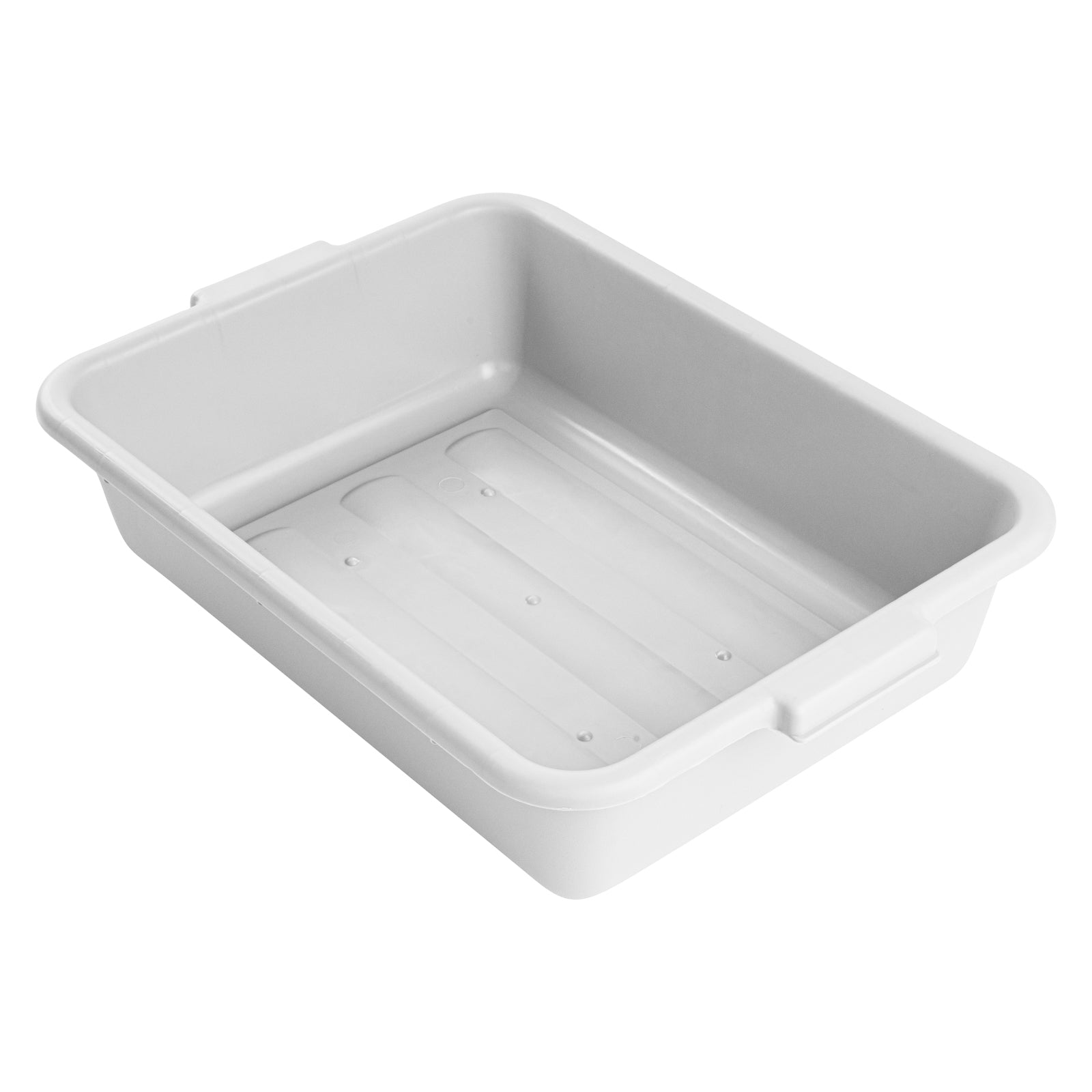 RW Clean White Plastic Bus Tub - Easy Grip - 20" x 15" x 5" - 10 count box