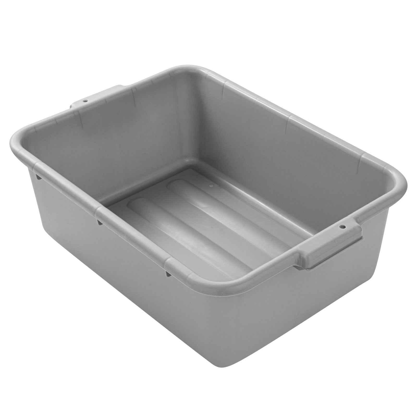 RW Clean Gray Plastic Bus Tub - Deep, Easy Grip - 20" x 15" x 7" - 10 count box