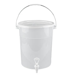 Bev Tek 6 gal Round Clear Plastic Beverage Dispenser - 12 1/4