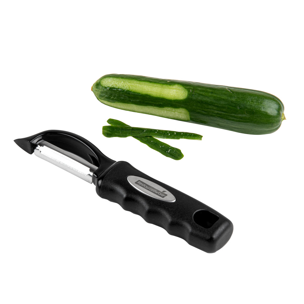 Comfy Grip Black Stainless Steel Vegetable Peeler - 7 1/2" - 1 count box