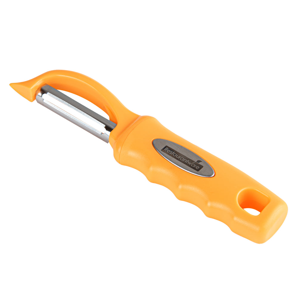 Comfy Grip Tangerine Orange Stainless Steel Vegetable Peeler - 7 1/2" - 1 count box