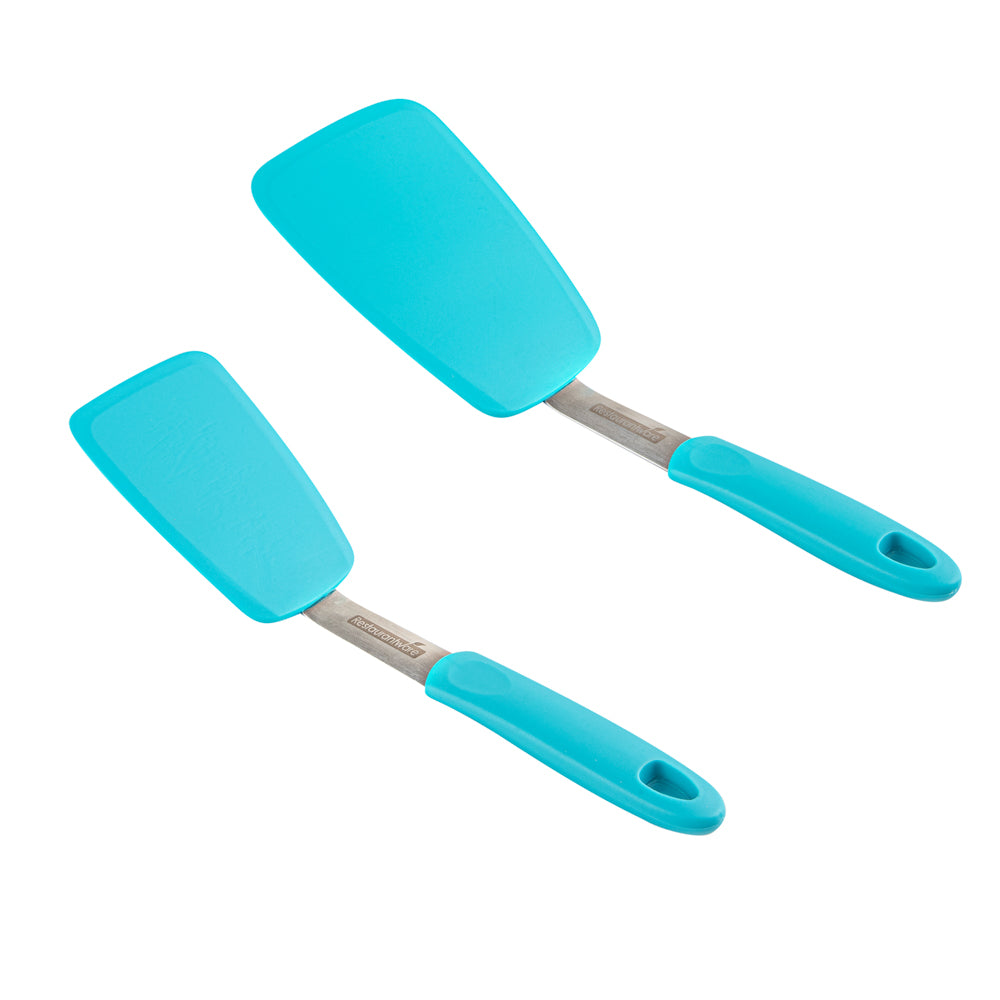 Comfy Grip Turquoise Silicone 2-Piece Solid Turner Set - 1 count box