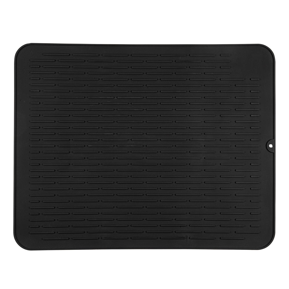 Comfy Grip Rectangle Black Silicone Dish Drying Mat - 23" x 18" - 1 count box