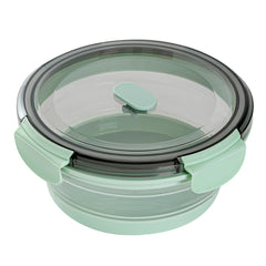 Fresh Hero 34 oz Green Plastic Airtight Food Storage Container - with Vented Lid, Collapsible - 7 1/4