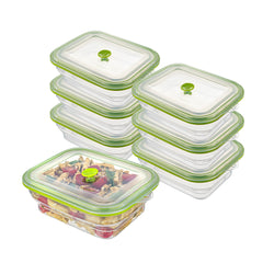 Fresh Hero 51 oz Green Silicone Airtight Food Storage Container - with Vented Lid, Collapsible - 9 1/4