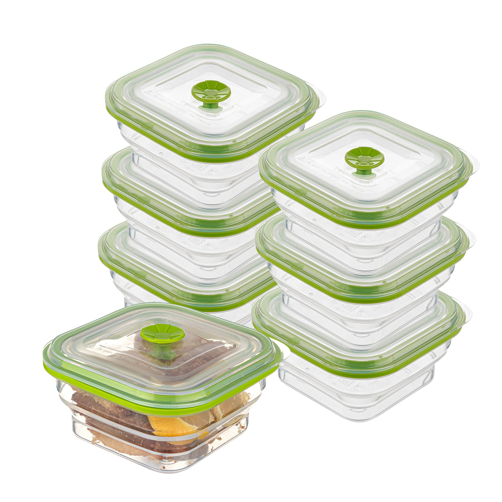 Fresh Hero 16 oz Green Silicone Airtight Food Storage Container - with Vented Lid, Collapsible - 5 1/4" x 5 1/4" x 2 3/4" - 20 count box