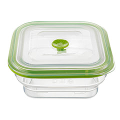 Fresh Hero 37 oz Green Silicone Airtight Food Storage Container - with Vented Lid, Collapsible - 7