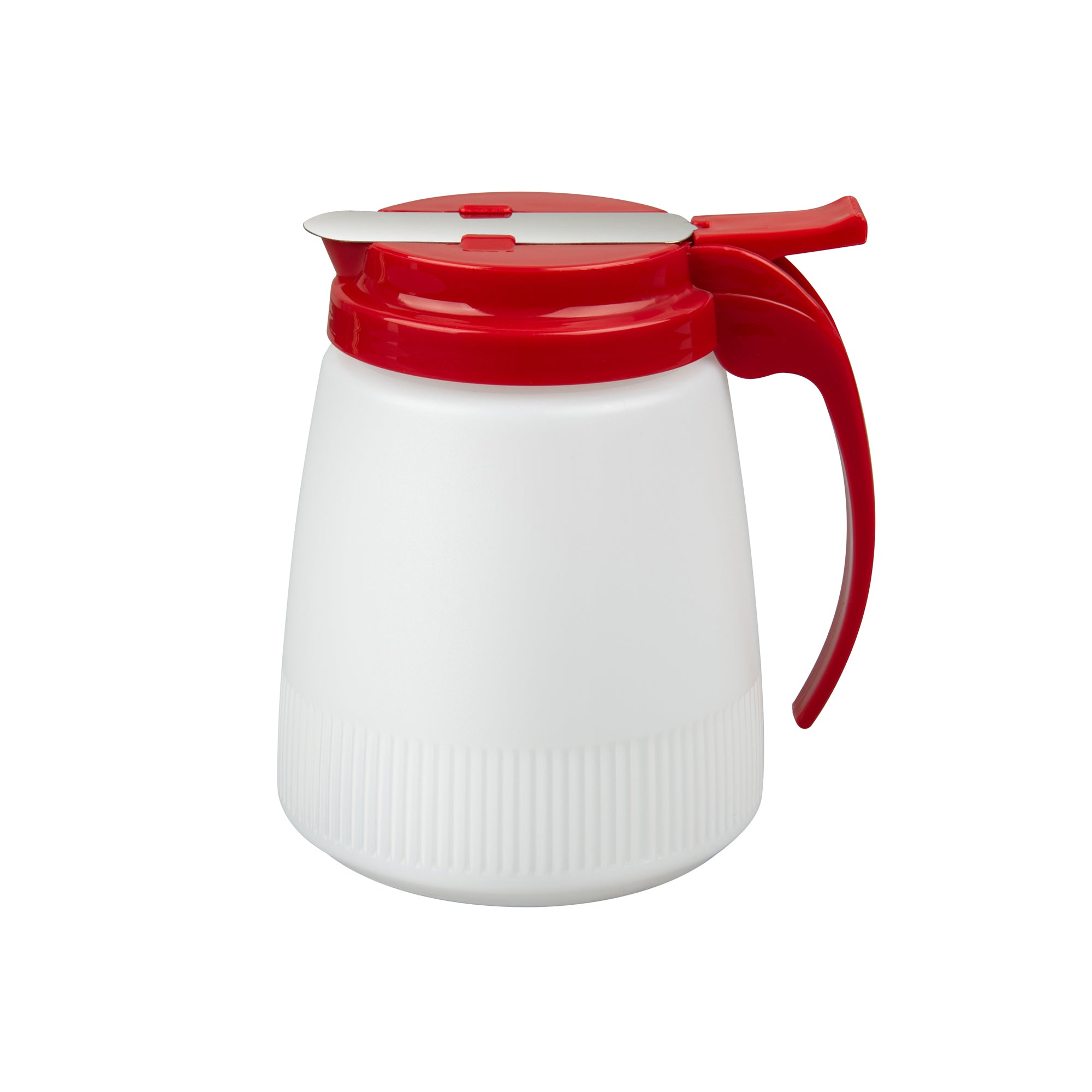 RW Base 32 oz Red Plastic All Purpose / Syrup Dispenser - 5 1/2" x 4 1/2" x 5 3/4" - 10 count box