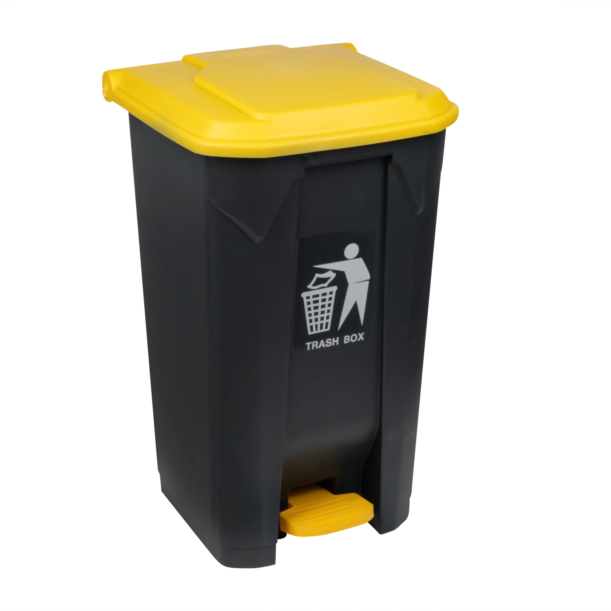 RW Clean 26 gal Dark Gray Plastic Step-On Trash Can - 19 1/2" x 18 3/4" x 33" - 1 count box