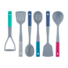 Met Lux Gray and Assorted Nylon High Heat Cooking Utensil Set - 6-Piece - 1 count box