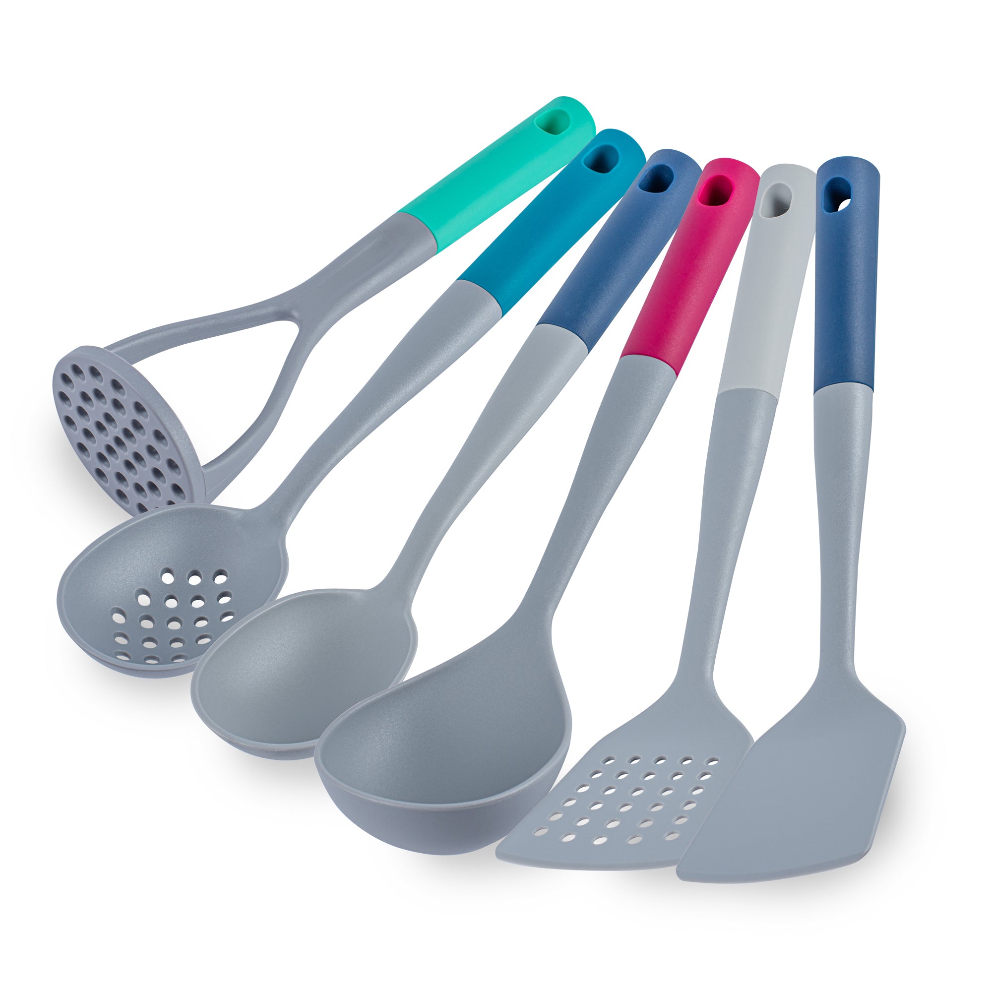 Met Lux Gray and Assorted Nylon High Heat Cooking Utensil Set - 6-Piece - 10 count box