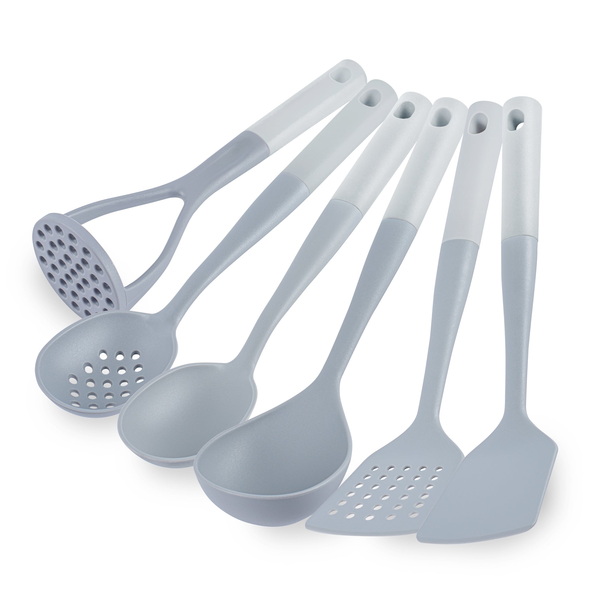 Met Lux Gray and White Nylon High Heat Cooking Utensil Set - 6-Piece - 10 count box