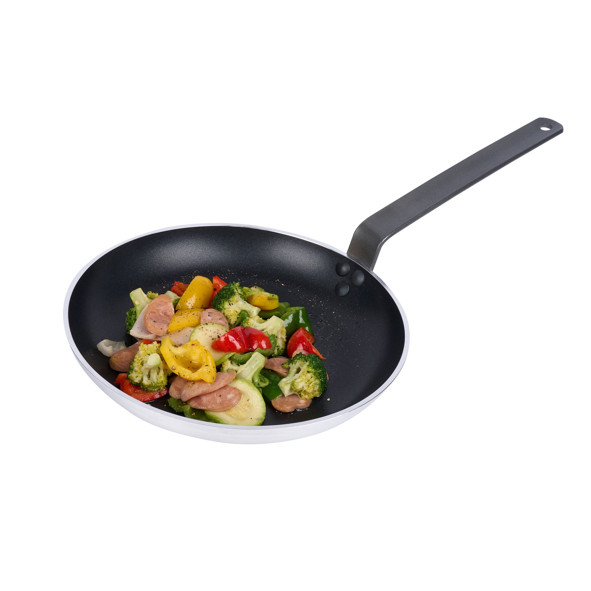 Met Lux Aluminum 13" Fry Pan - Non-Stick, Induction Ready, Heavy Duty - 6 count box