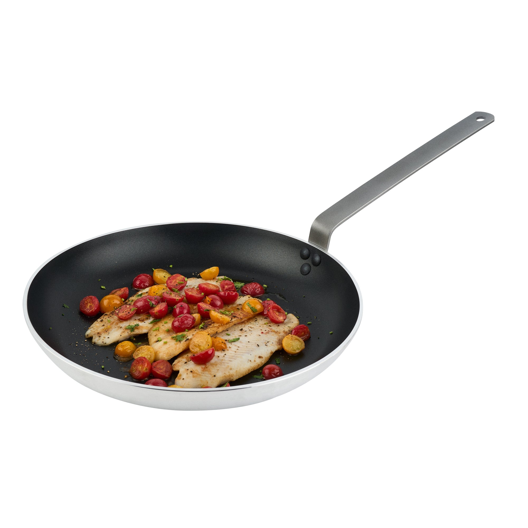 Met Lux Aluminum 16" Fry Pan - Non-Stick, Induction Ready, Heavy Duty - 6 count box