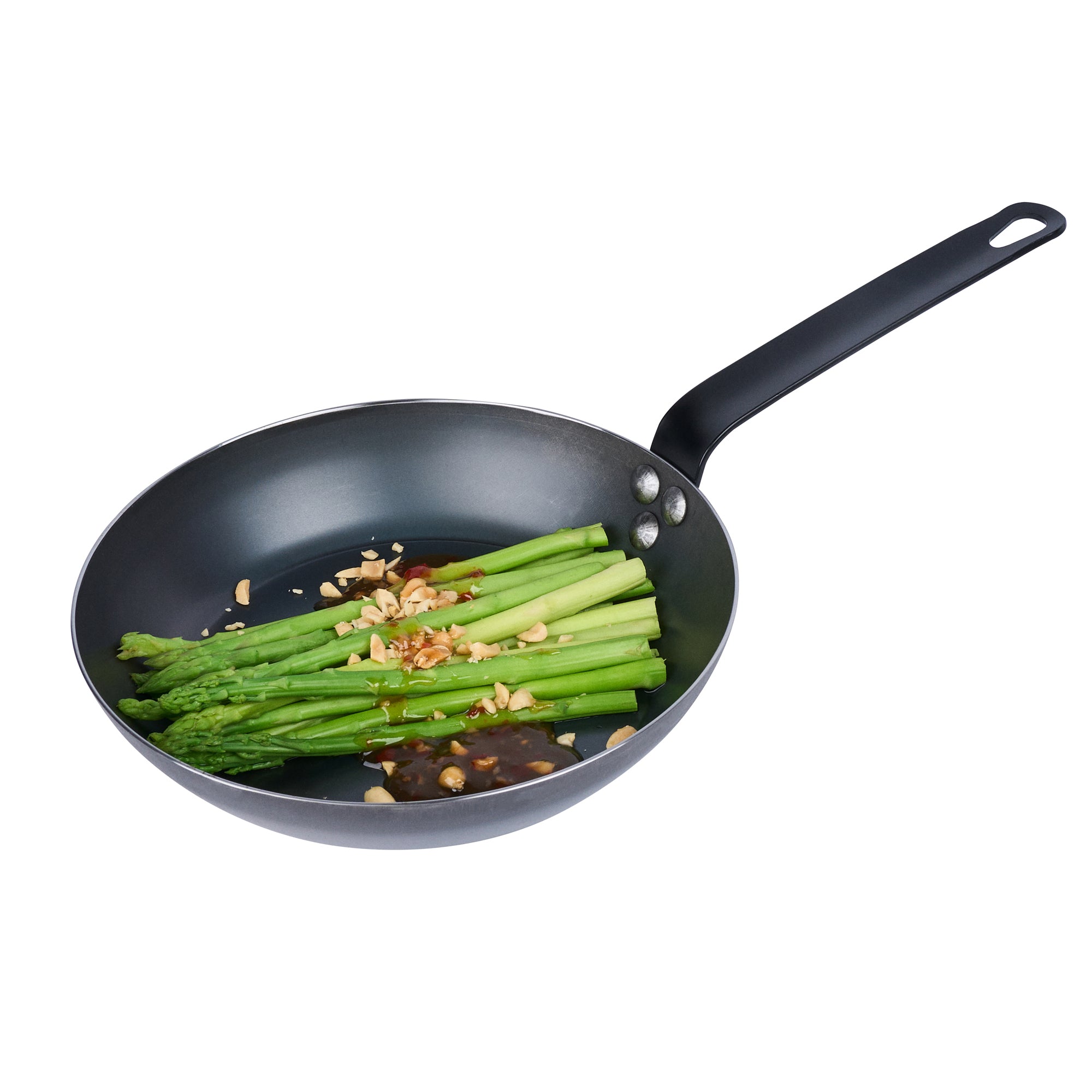 Met Lux Black Carbon Steel 9 1/2" Fry Pan - 6 count box