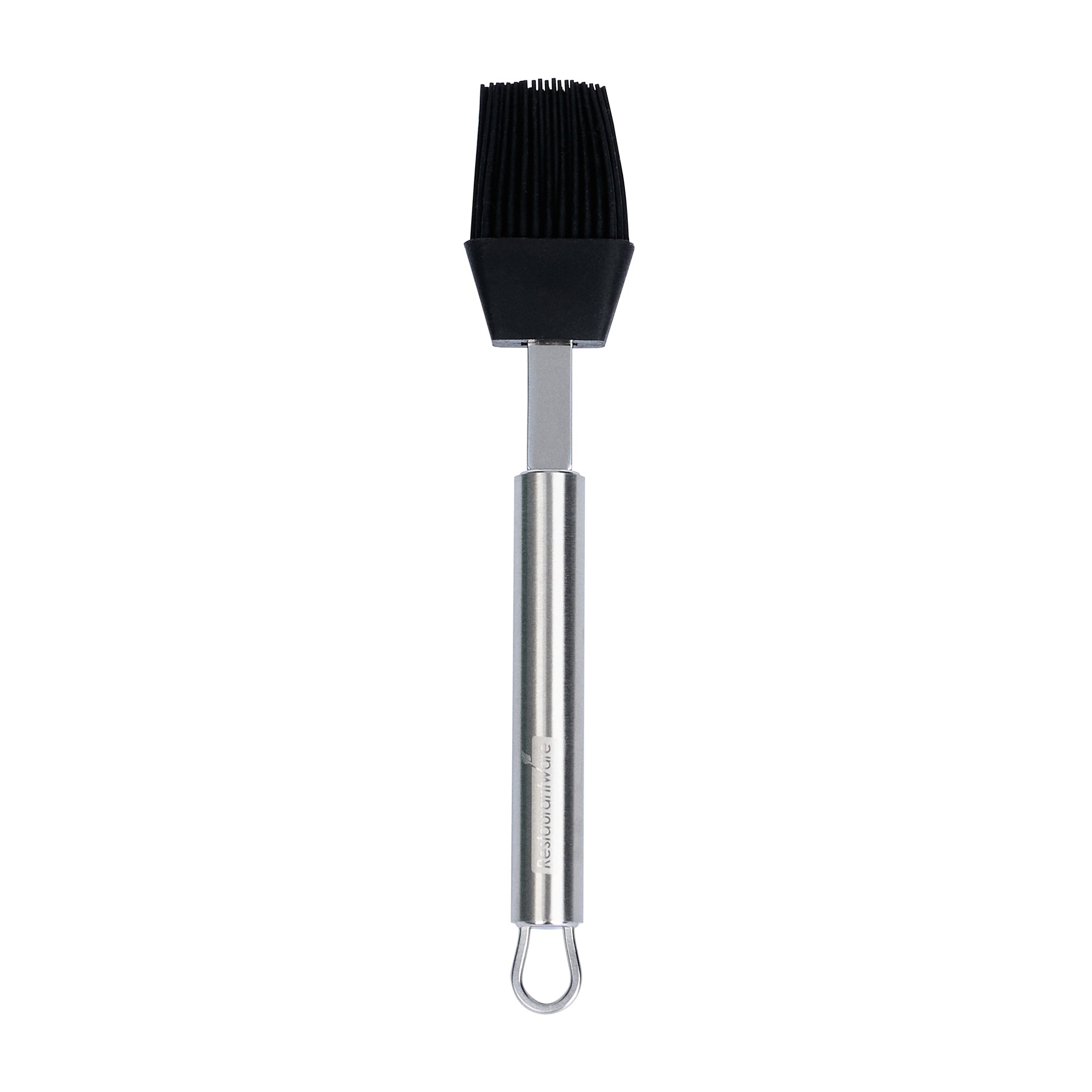 German Standard Black Silicone Pastry and Basting Brush - with Stainless Steel Handle - 7 3/4'' - 1 count box