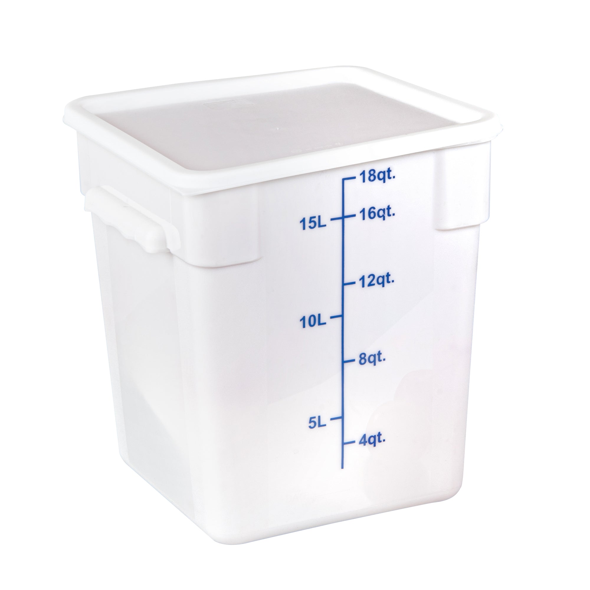 Met Lux Square White Plastic Food Storage Container Lid - Fits 12, 18 and 22 qt - 10 count box