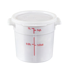 Met Lux Round White Plastic Food Storage Container Lid - Fits 1 qt - 10 count box