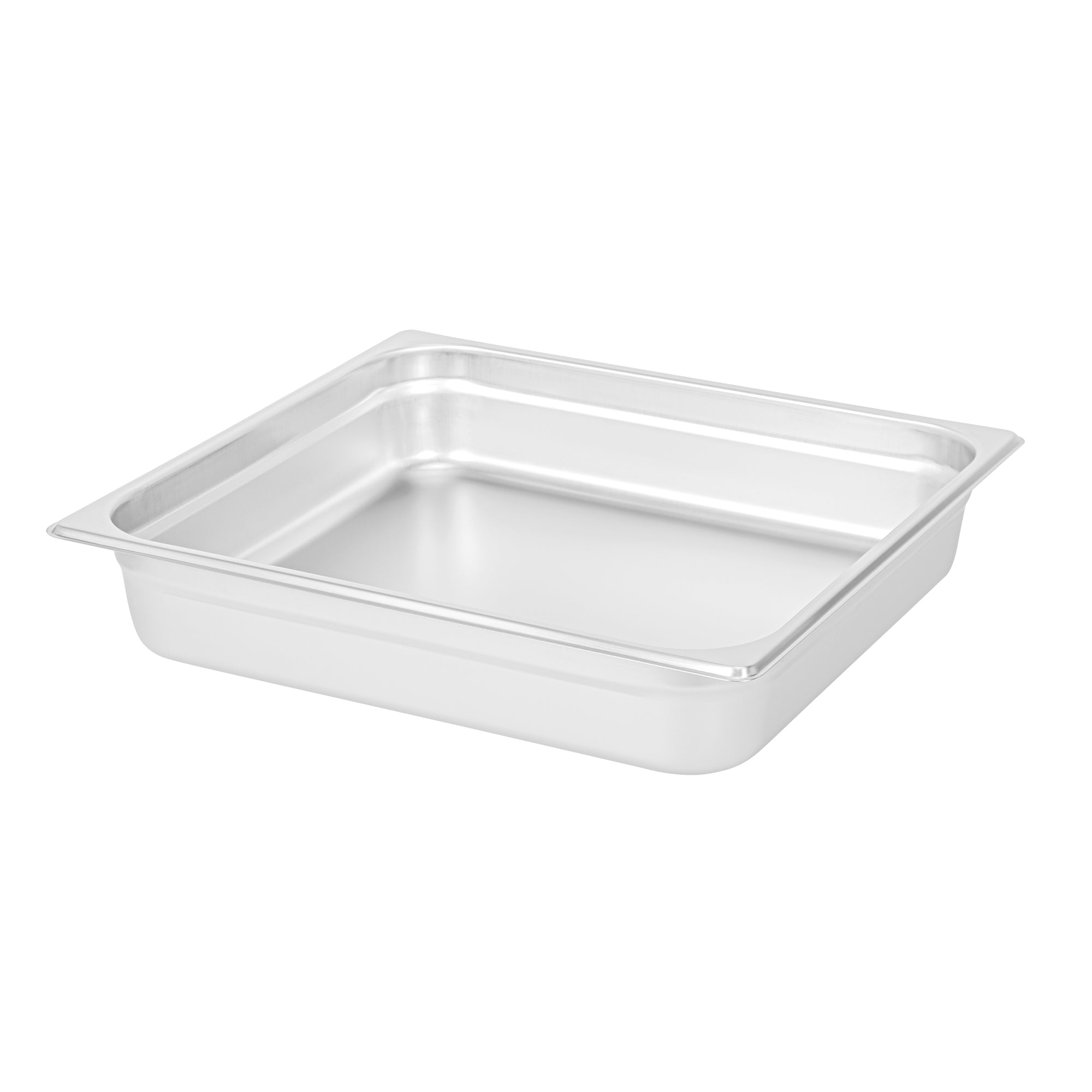 Kitchen Tek Stainless Steel 2/3 Size Steam Table Pan - 2 1/2 Inch Deep, Anti Jam, 24 Gauge - 12 count box