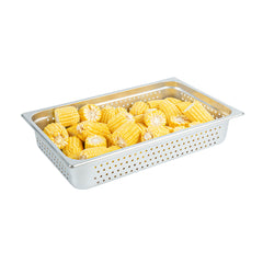 Kitchen Tek Stainless Steel Full Size Steam Table Pan - 4 Inch Deep, Perforated, Anti Jam, 24 Gauge - 1 count box