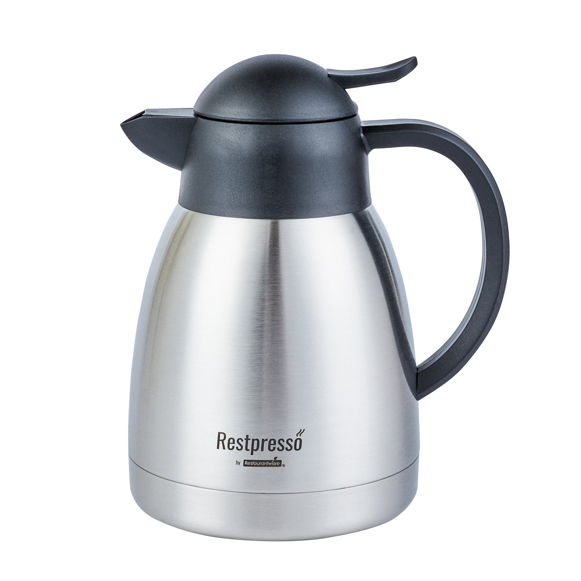 Restpresso 34 oz Vacuum Insulated Coffee Carafe / Server - with Label Tags - 7 3/4" x 5 1/2" x 7" - 1 count box