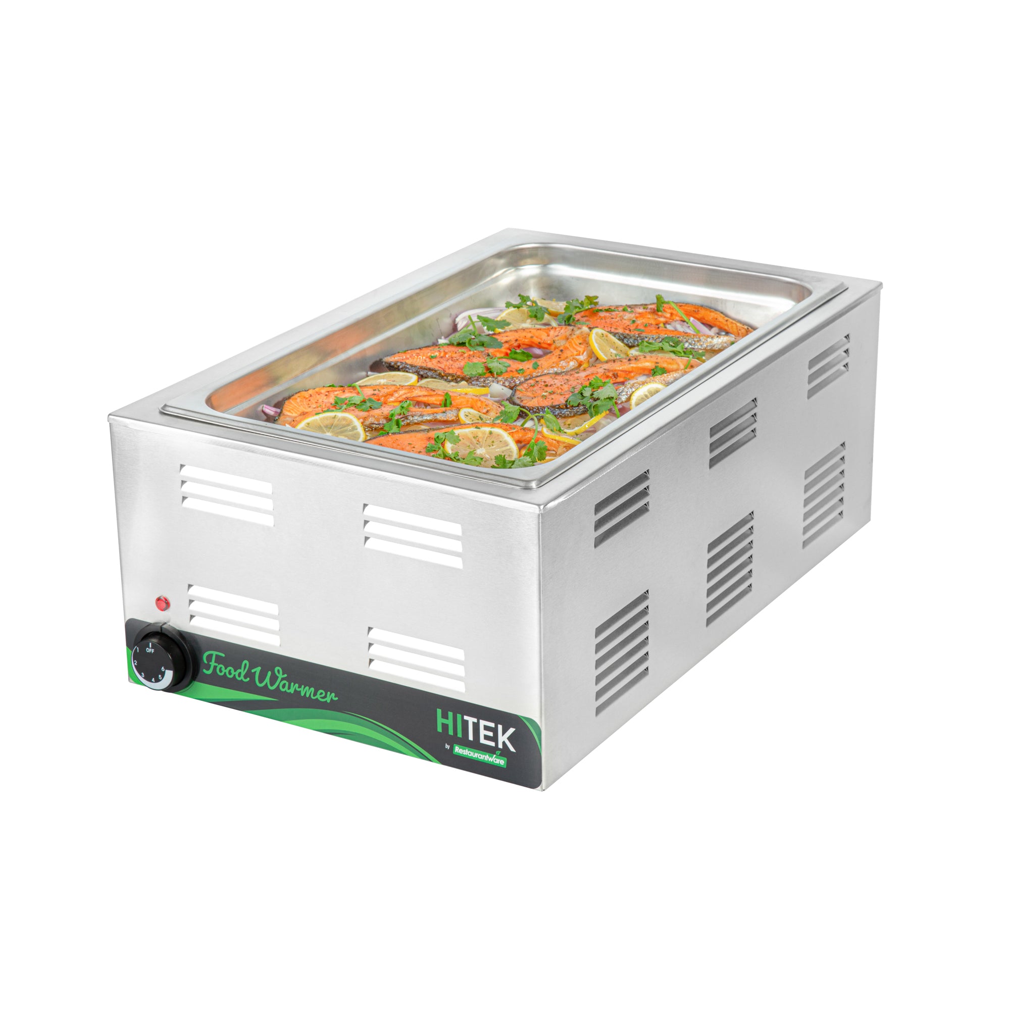 Hi Tek Stainless Steel Full Size Electric Countertop Food Warmer - 120V, 1200W - 12'' x 20'' - 1 count box