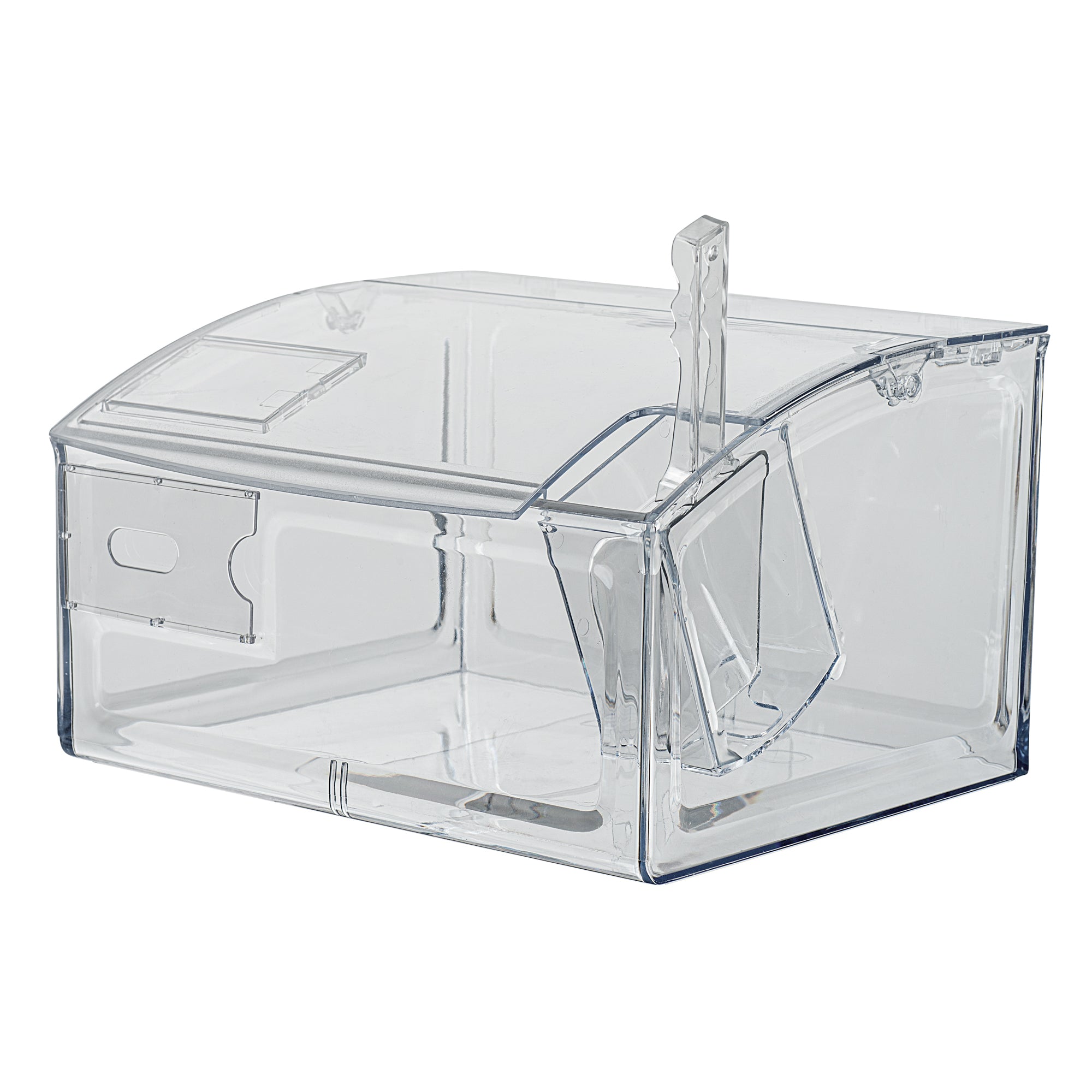 Met Lux 2 Gal Clear Plastic Topping Bin - 30 Cup, with Scoop - 7" x 9 3/4" x 11 3/4" - 1 count box