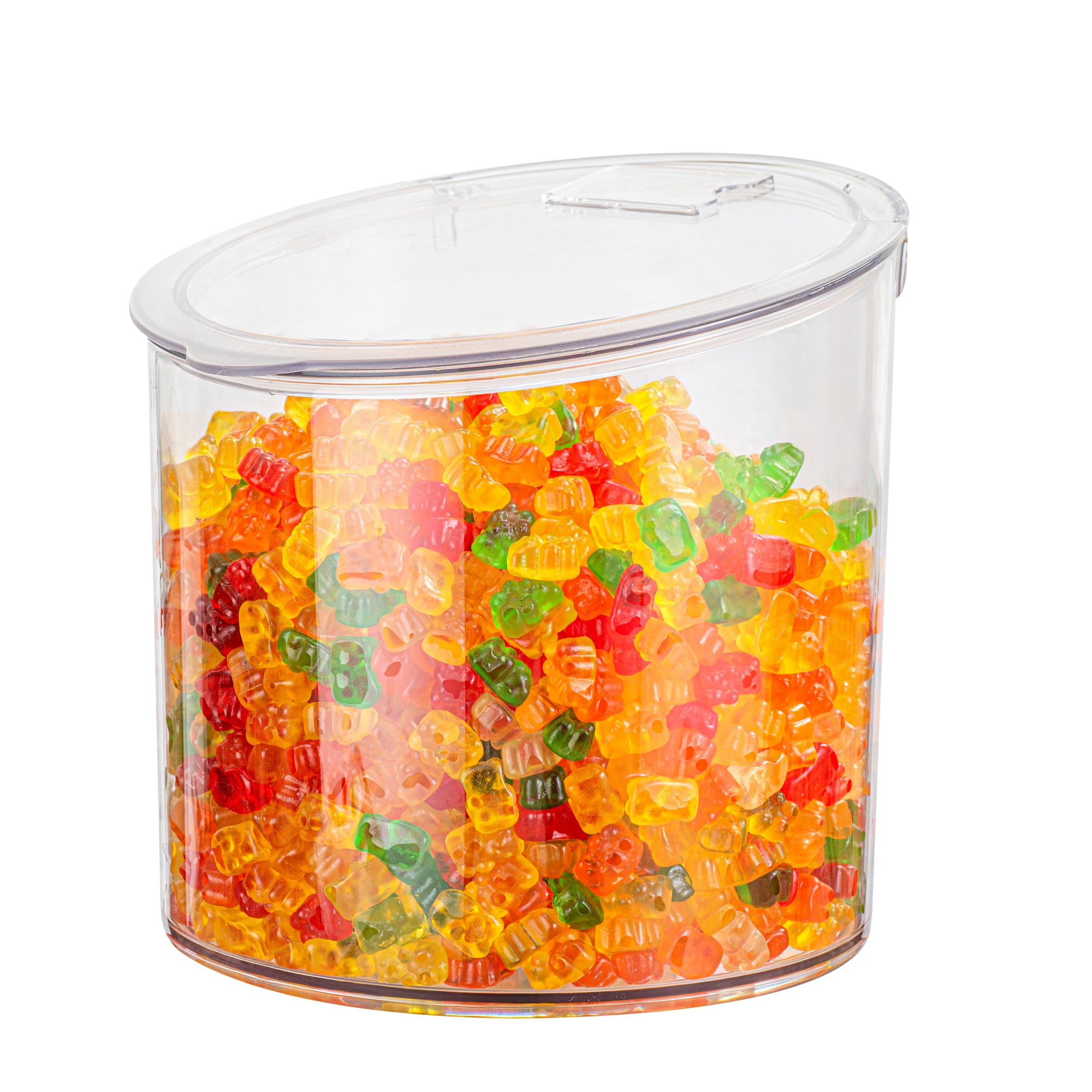 Met Lux 2.6 Gal Clear Plastic Storage Jar - with Hinged Lid - 9 3/4" x 9 3/4" x 8 1/4" - 1 count box