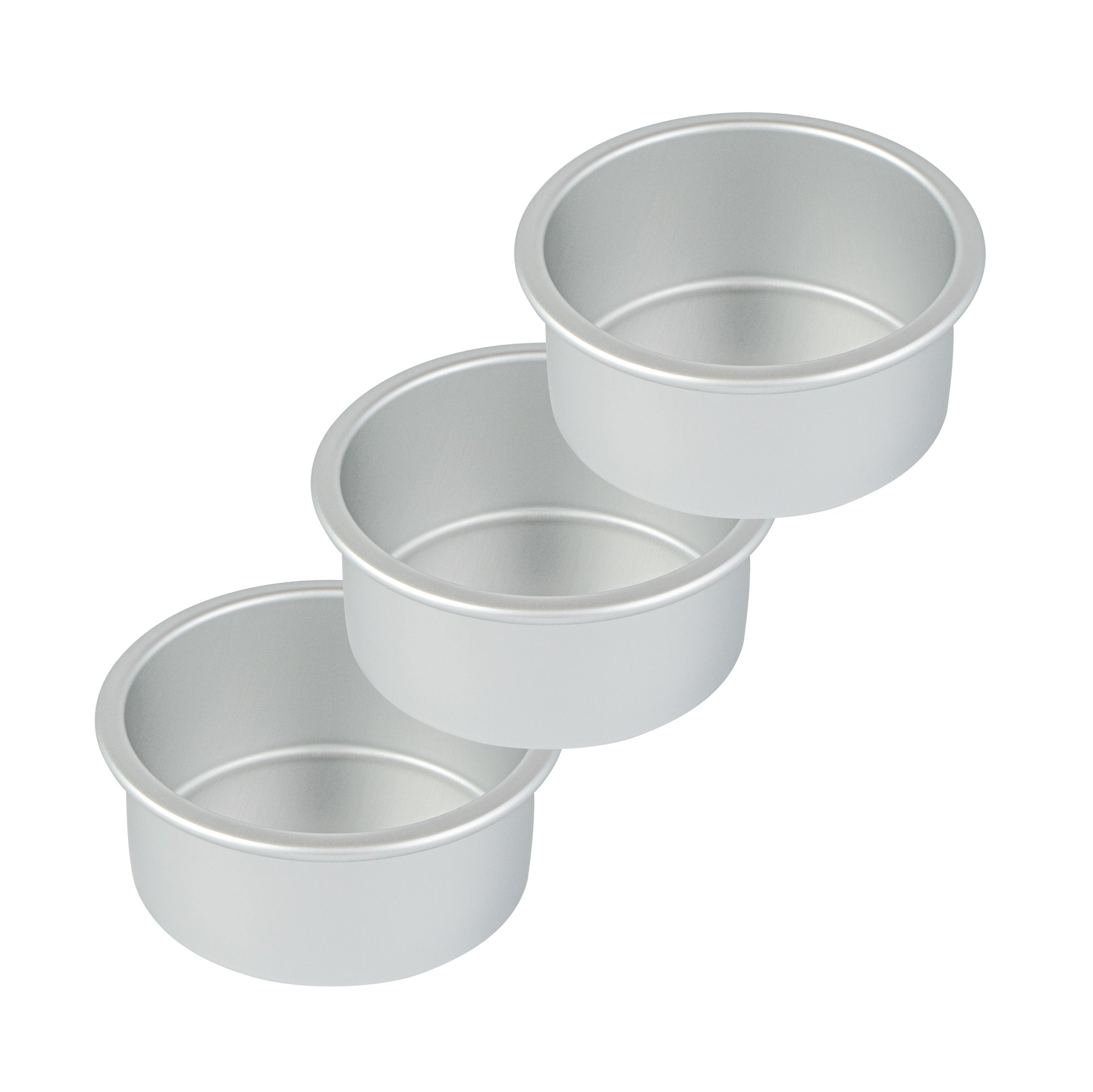 Met Lux Round Aluminum Straight-Sided Cake Pan - 4" x 4" x 2" - 12 count box