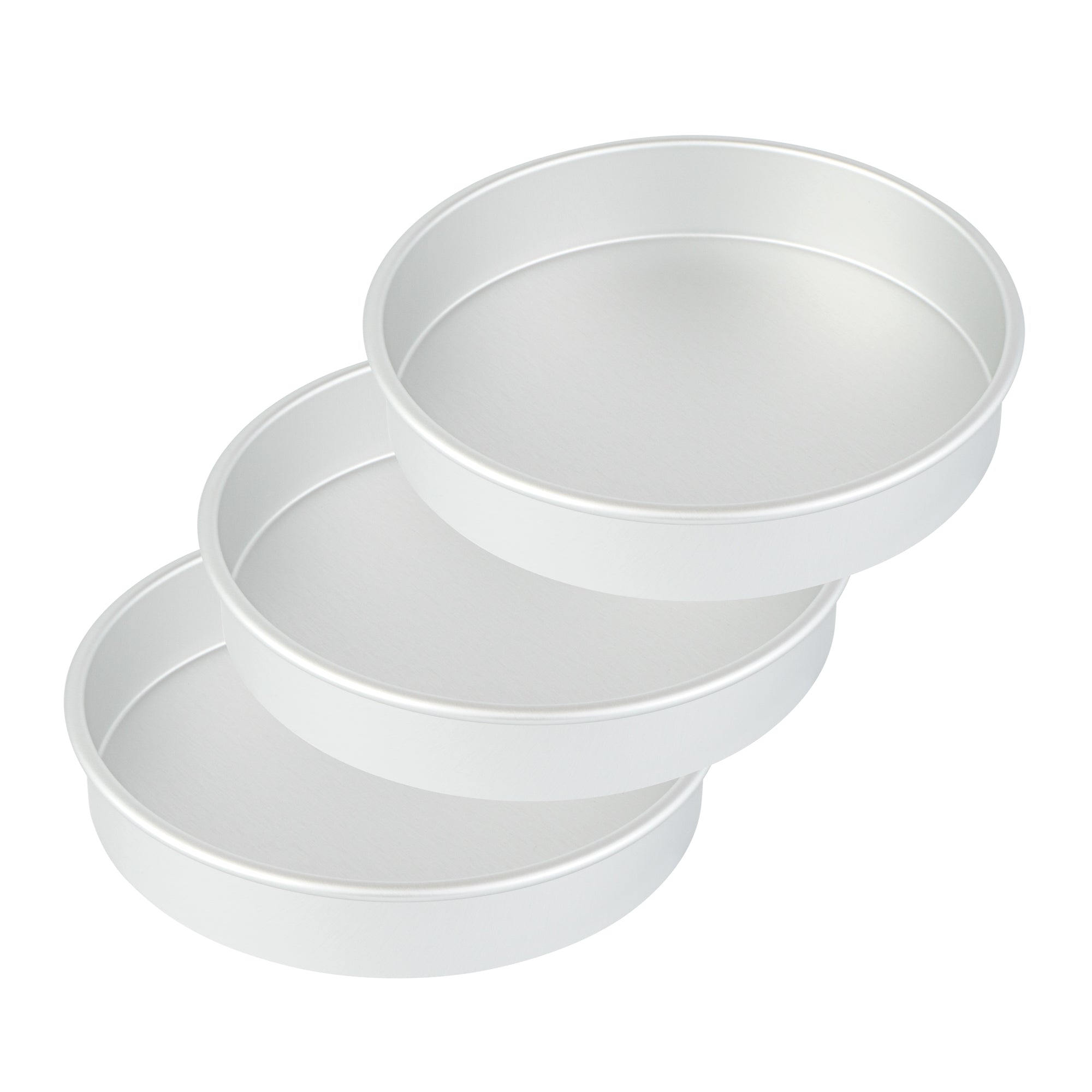 Met Lux Round Aluminum Straight-Sided Cake Pan - 10" x 10" x 2" - 12 count box