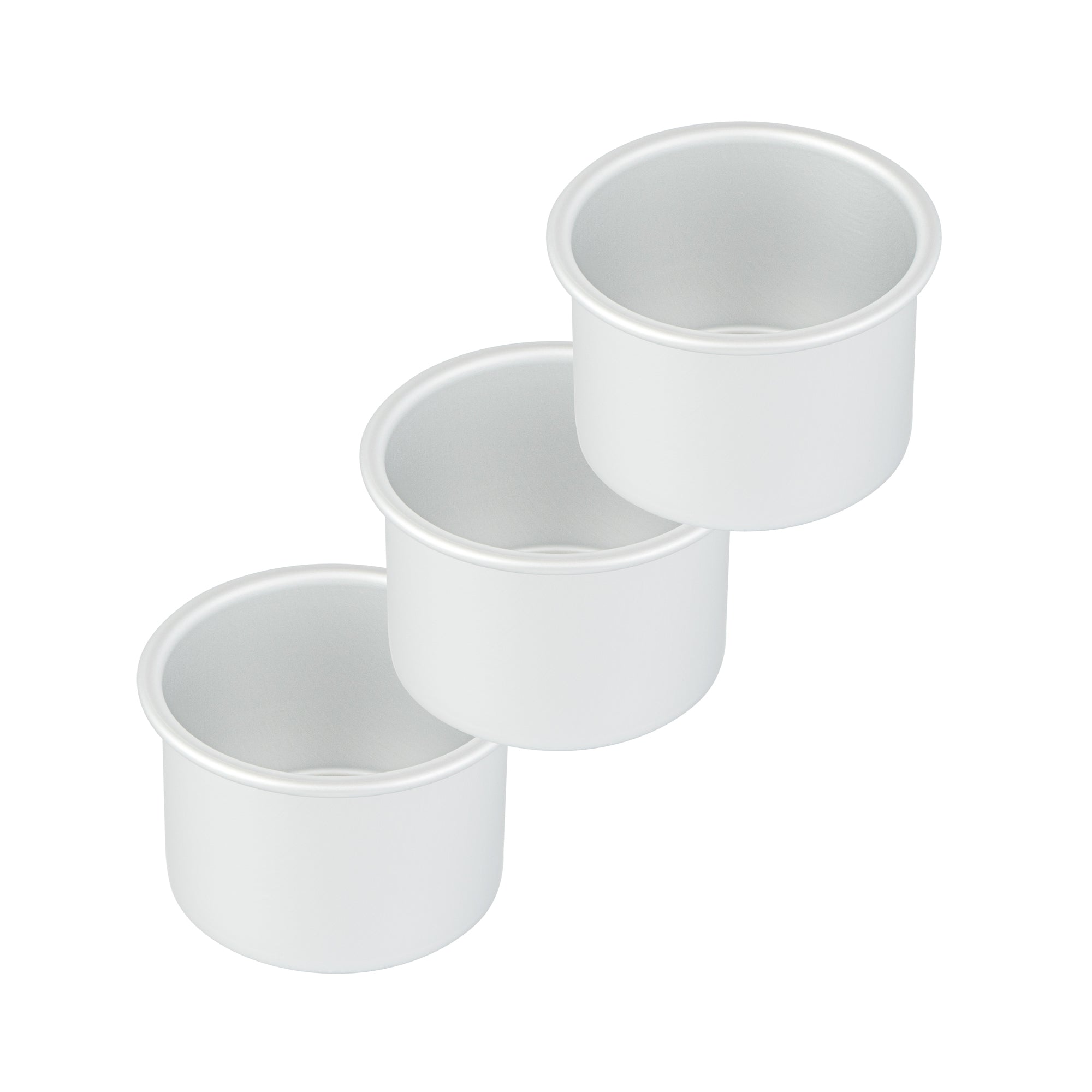 Met Lux Round Aluminum Straight-Sided Cake Pan - 4" x 4" x 3" - 12 count box