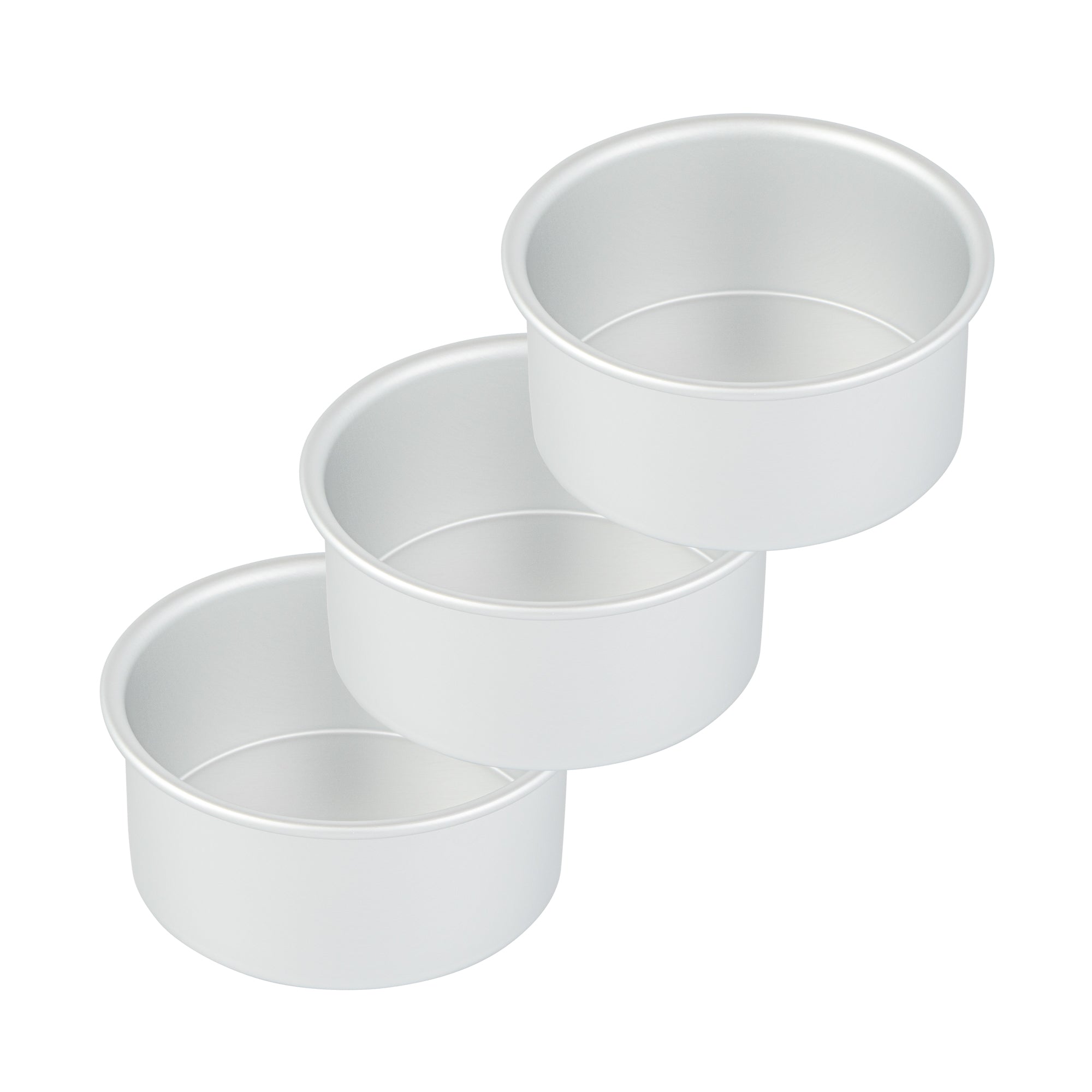 Met Lux Round Aluminum Straight-Sided Cake Pan - 6" x 6" x 3" - 12 count box