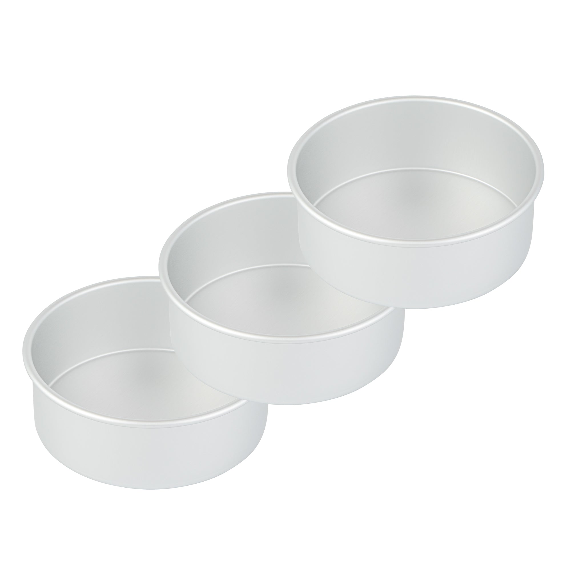 Met Lux Round Aluminum Straight-Sided Cake Pan - 8" x 8" x 3" - 12 count box