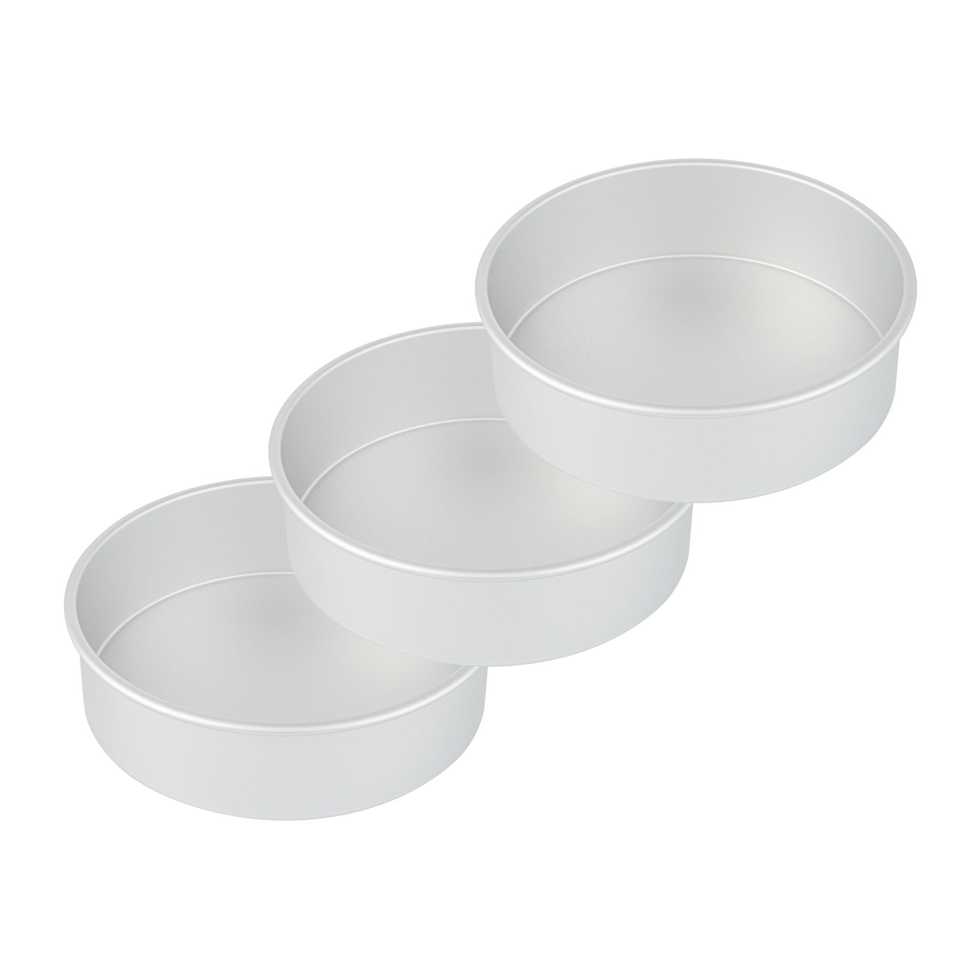 Met Lux Round Aluminum Straight-Sided Cake Pan - 10" x 10" x 3" - 12 count box