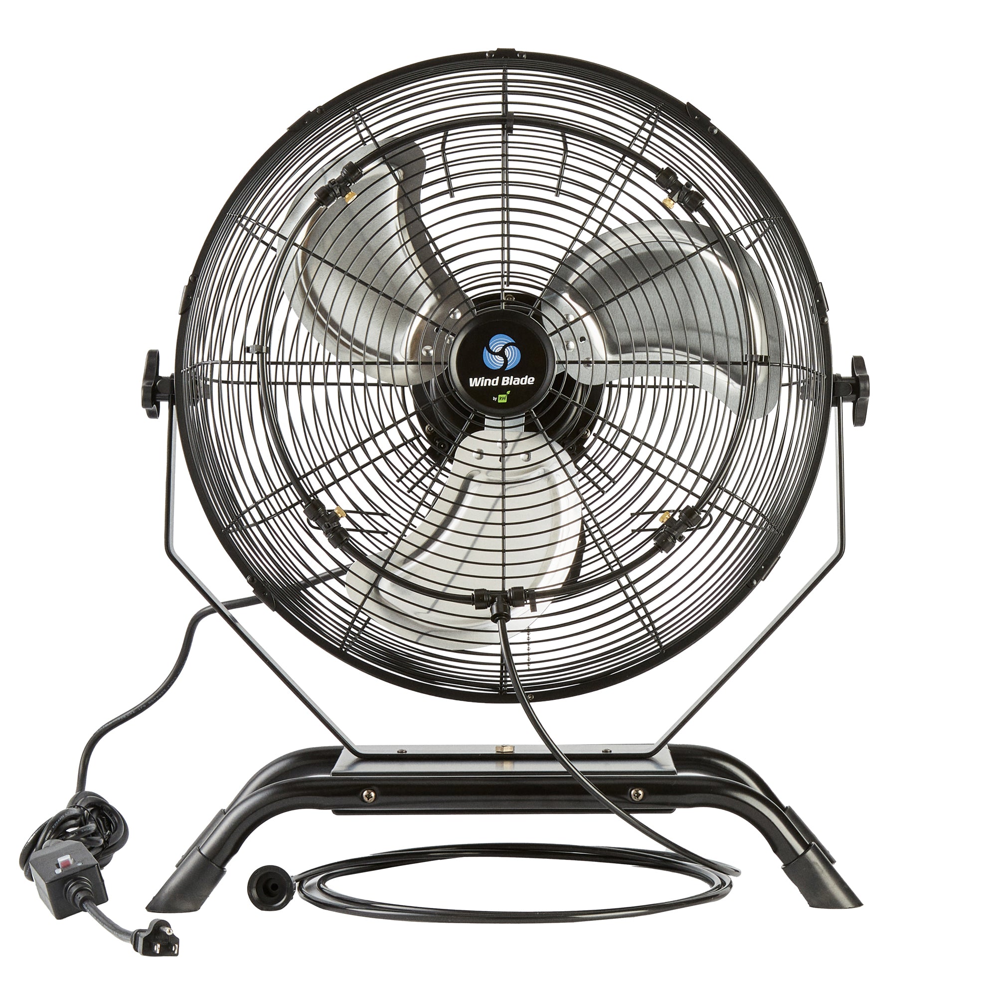 Wind Blade 3-Speed Industrial Floor / Wall-Mount Fan - with Misting Kit, 1/7 HP, 4,020 CFM - 18" - 1 count box