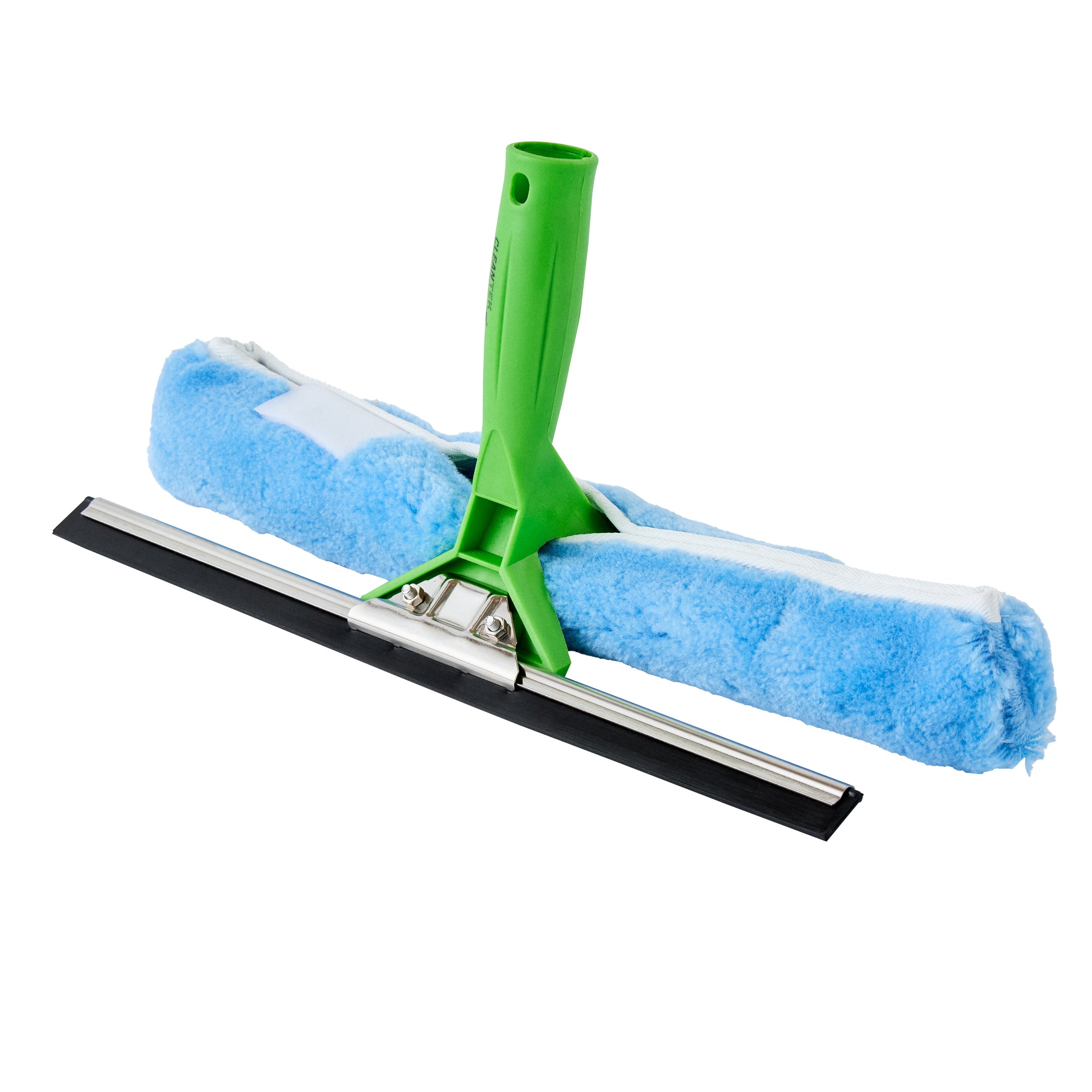 Clean Tek Professional Blue Synthetic Window Squeegee - with Strip Washer Sleeve, T-Bar Handle - 15" - 1 count box