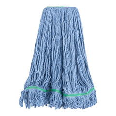 Clean Tek Professional 32 oz Blue Cotton Blend Heavy Duty Wet Mop Head - with 1 1/4