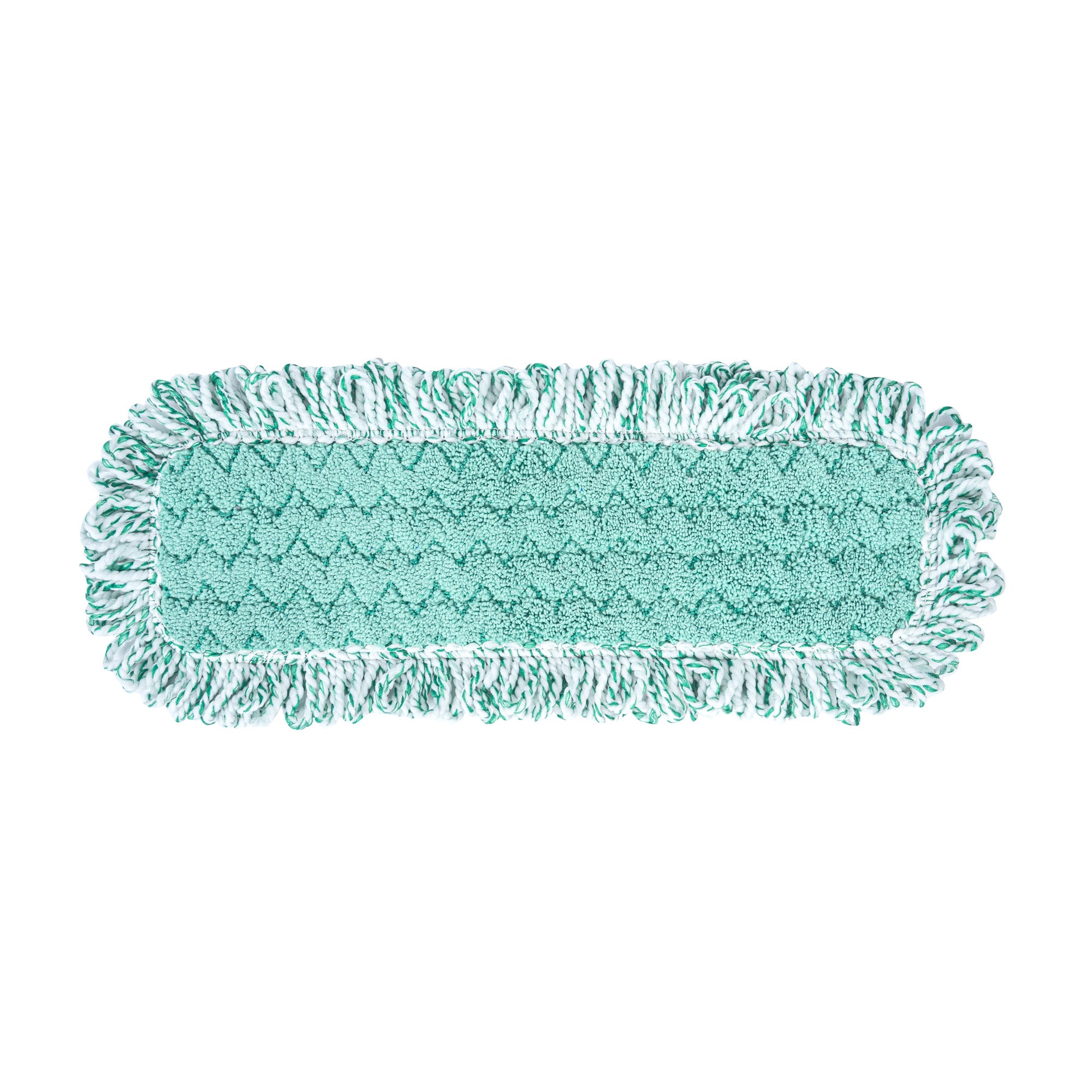 Clean Tek Professional Green Microfiber Fringed Dust Mop Pad - Zig Zag - 22" - 1 count box