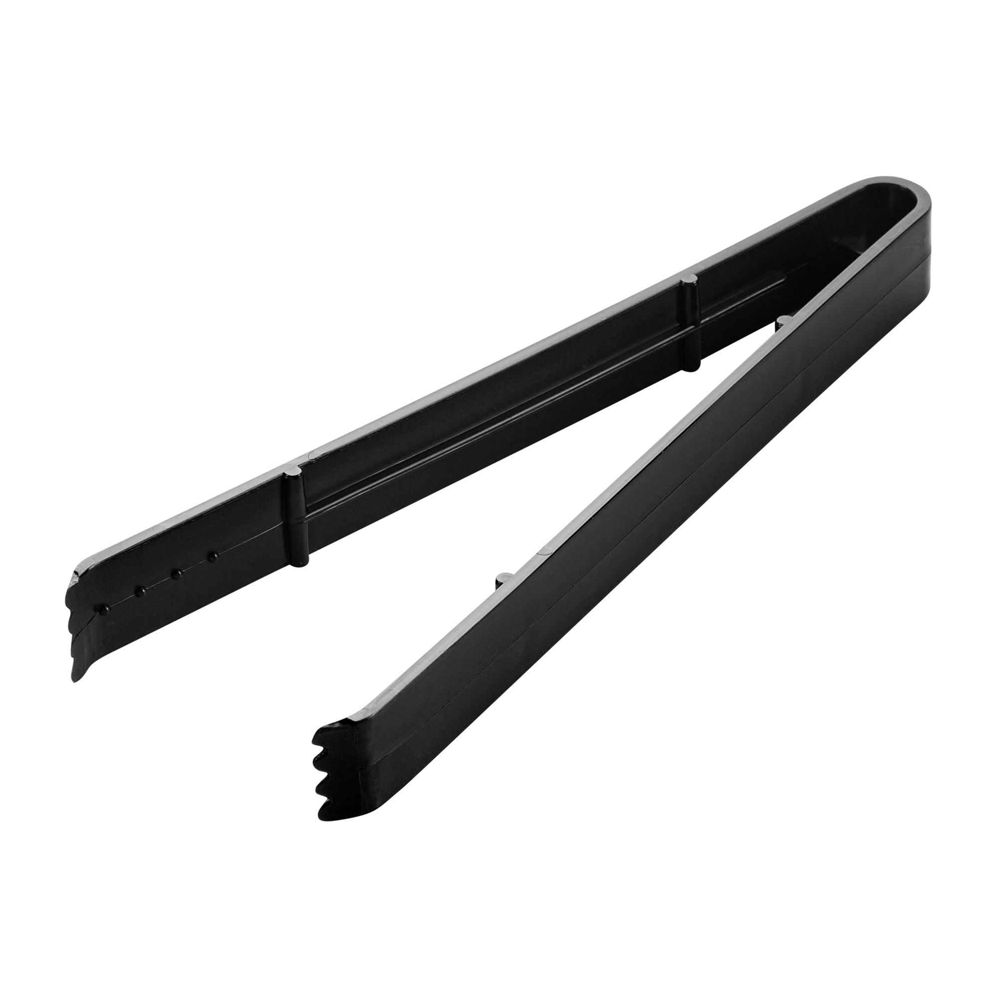 Cater Tek Black Plastic Tongs - Serrated, Heavy Duty - 9" - 100 count box