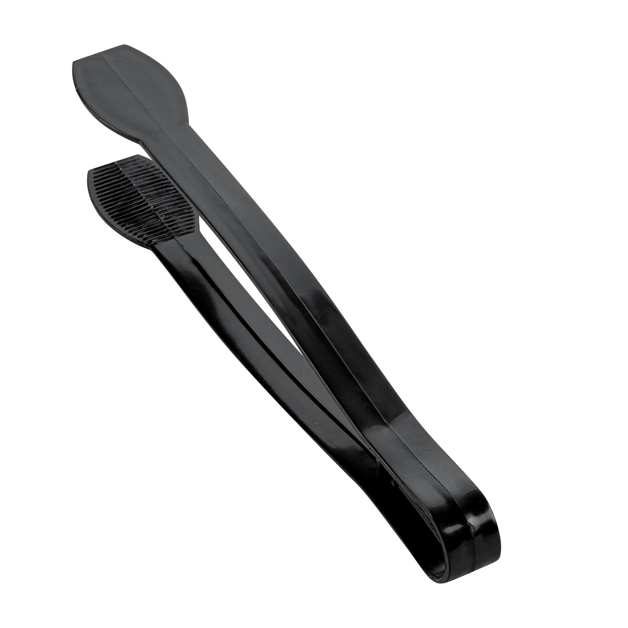 Cater Tek Black Plastic Tongs - Ridged - 9" - 100 count box