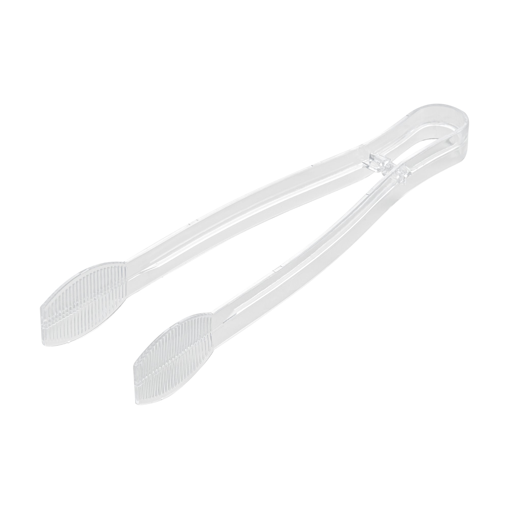 Cater Tek Clear Plastic Tongs - Ridged - 9" - 100 count box