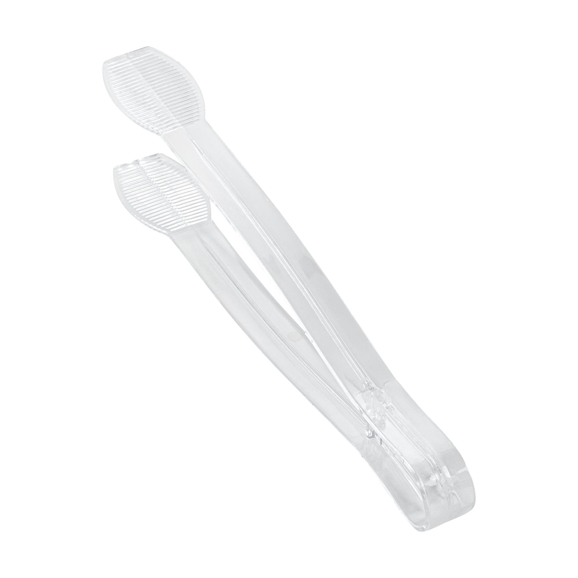 Cater Tek Clear Plastic Tongs - Ridged - 9" - 100 count box