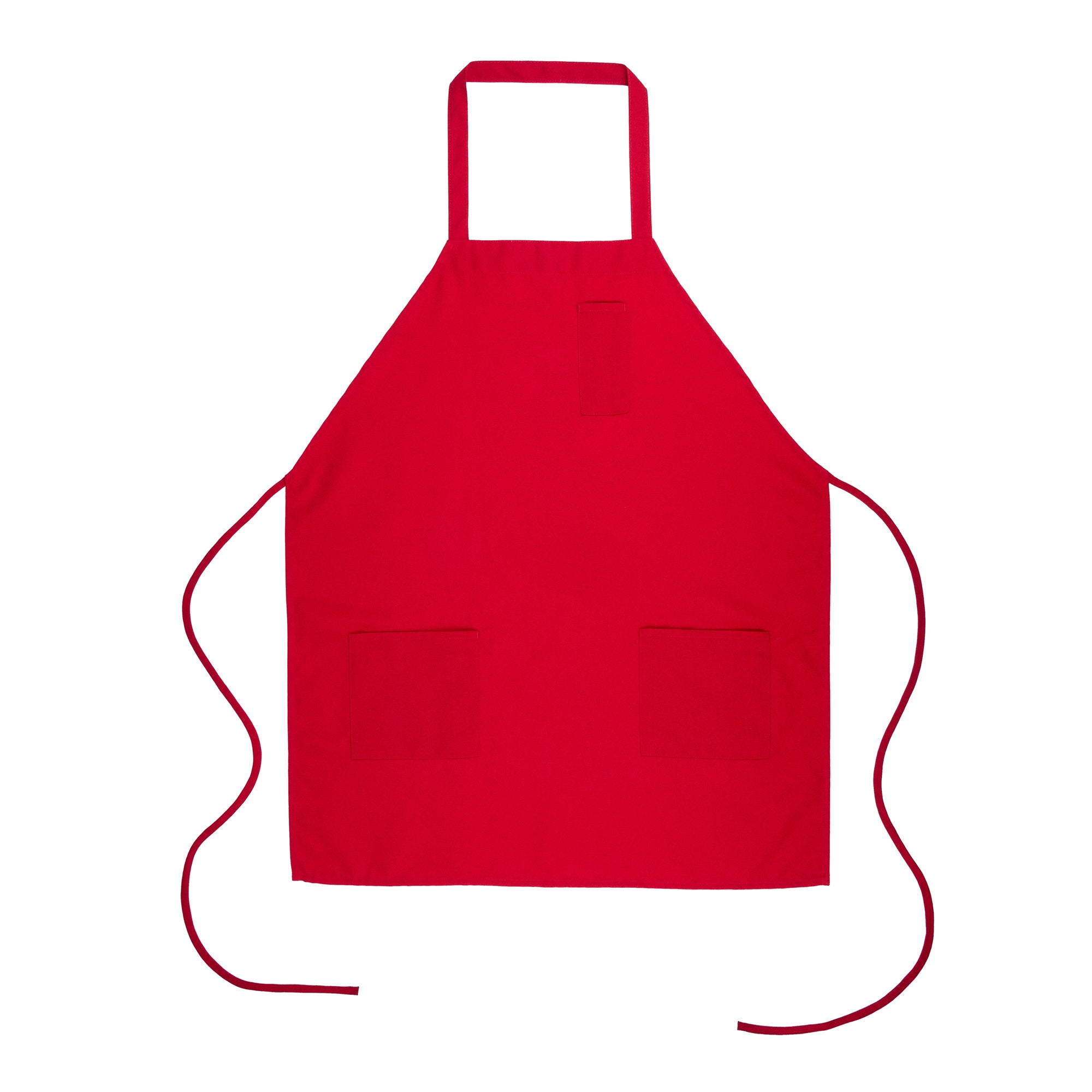 RW Base Red Standard Bib Apron - with 3 Pockets - 32 1/2'' x 27 1/2'' - 100 count box